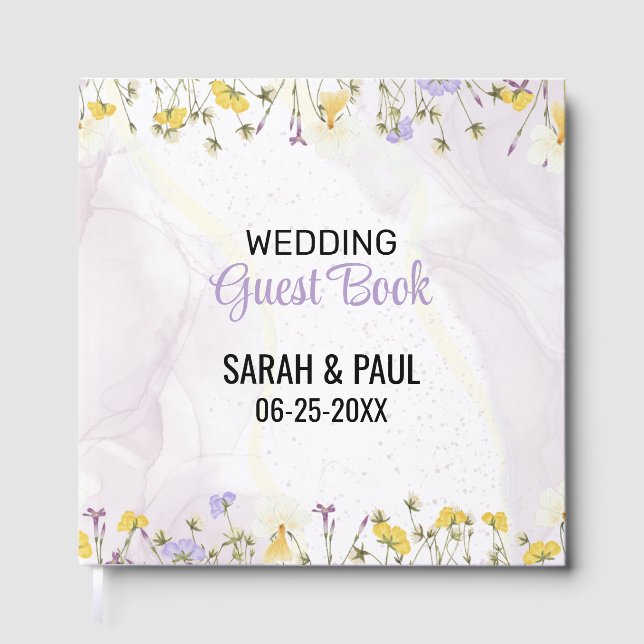 Livre D'or Wildflower Lavender And Yellow Floral Wedding (Recto)