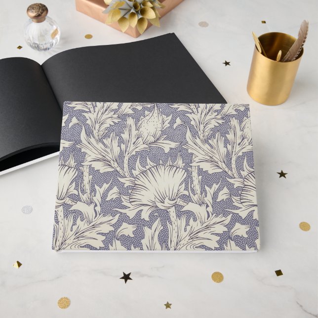 Livre D'or William Morris Horn Poppy Classic Floral (Recto ouvert)