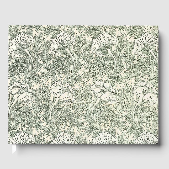 Livre D'or William Morris tulip fond textile vert (Recto)