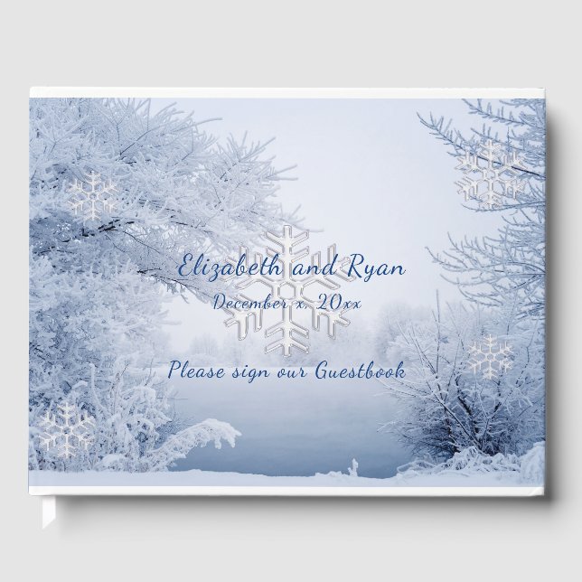 Livre D'or Winter Wonderland, Snowflakes, Mariage (Recto)