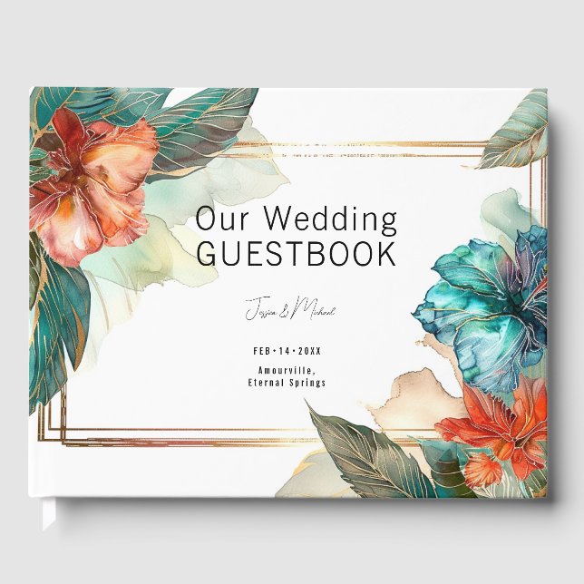 Livre D'or With photo teal Hibiscus Serenade Paradise (Recto)