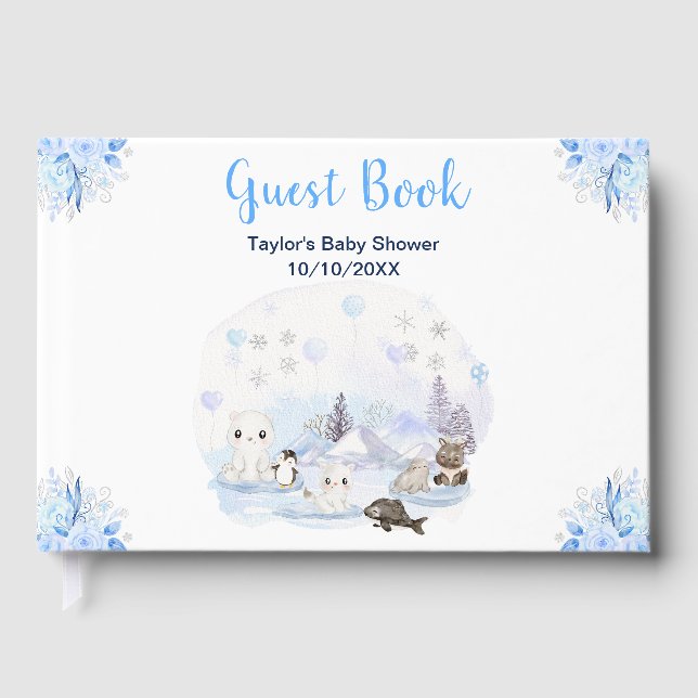 Livre D'or Wonderland Winter Baby shower des animaux de l'Arc (Recto)