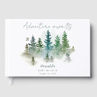 Livre D'or Woodland Adventure Awaits Watercolor Baby Shower