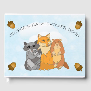 Livre D'or Woodland Creature Baby shower de garçon à thème