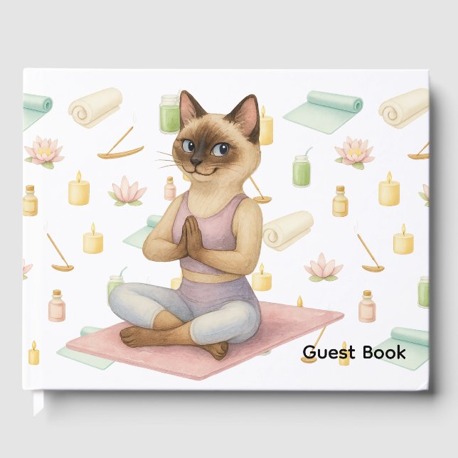 Livre D'or Yoga Pose Namaste pour Amoureux de les chats siamo (Recto)