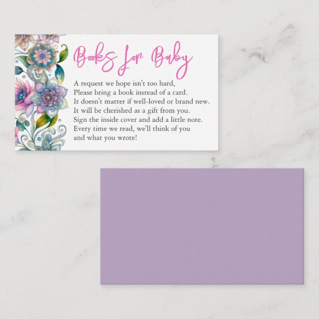 Livre Élégant Pour Bébé Invitation Carte Boîtier (Devant / Derrière)