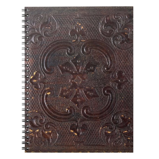 Livre en cuir ancien déchu (Devant)