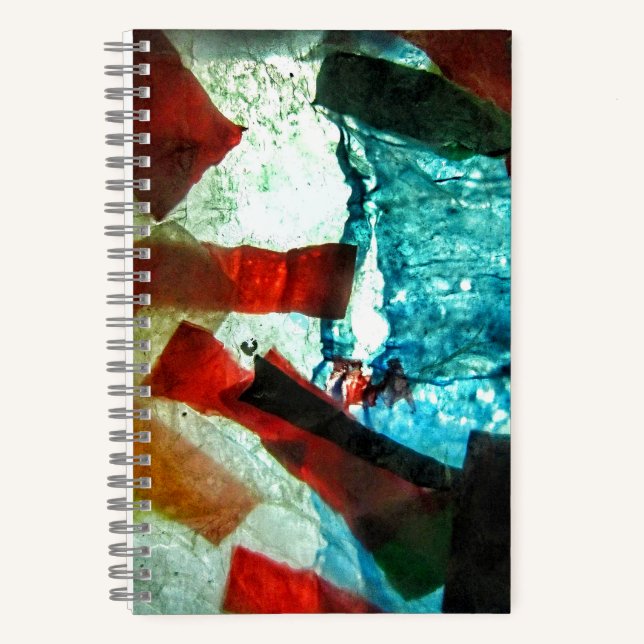 Livre en spirale bleu abstrait, Parfum bleu (Recto)