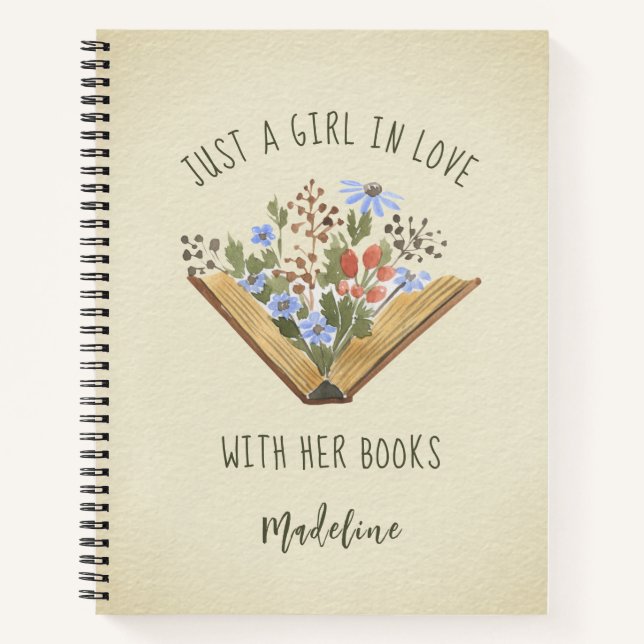 Livre Lover Vintage Open Book Avec Fleurs (Devant)