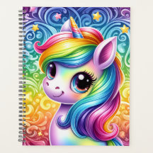 Livre planner mignon et amusant licorne arc-en-cie