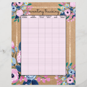 Livre rose Floral Or Kraft Stock d'entreprise