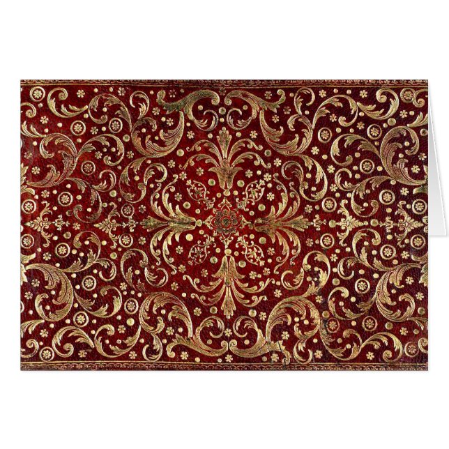 Livre rouge tournoyé en or (Devant Horizontal)
