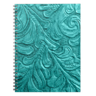 Livre turquoise de bloc - notes de motif