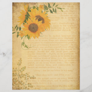 Livre vintage Floral Page Papier à papier