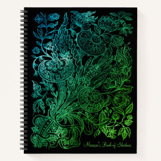 Livre Vintage gothique vert et noir des ombres