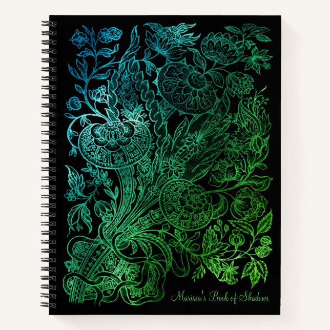 Livre Vintage gothique vert et noir des ombres (Devant)