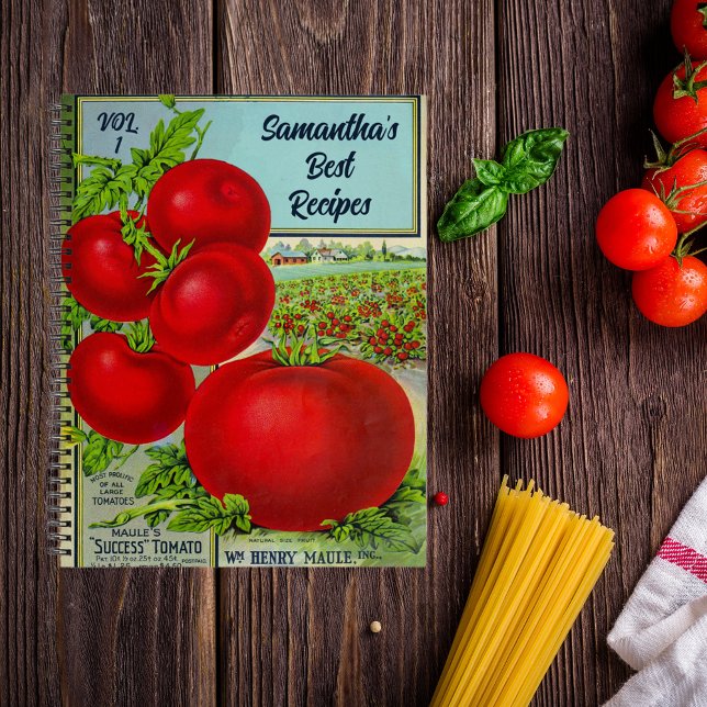 Livre vintage Retro Tomato Personnalisé Cuisinier  (Créateur téléchargé)