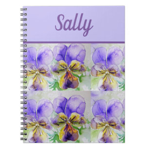 Livre Viola violet fleurs d'aquarelle femme art