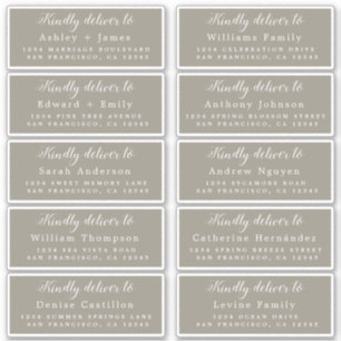 Livrer au Mariage de calligraphie Étiquette de adr