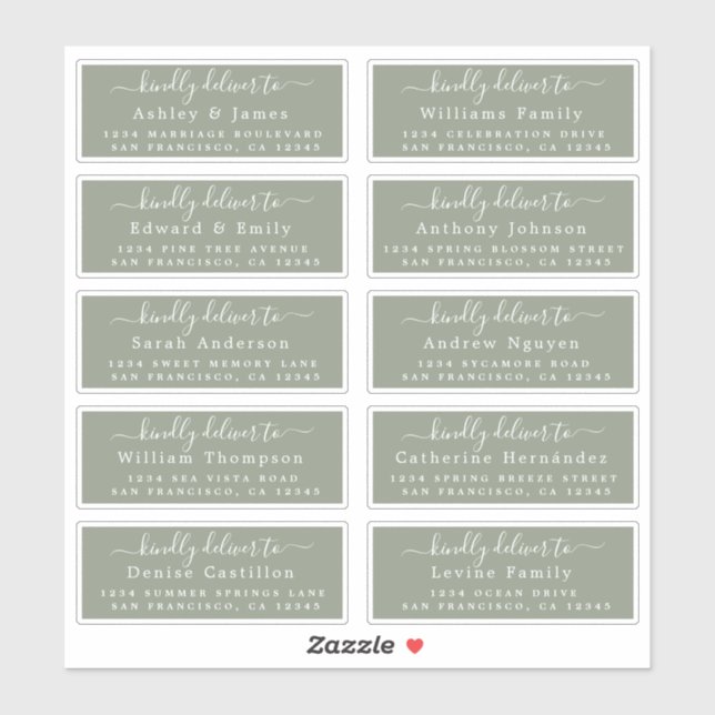 Livrer au Mariage de calligraphie Étiquette de adr (Feuille)