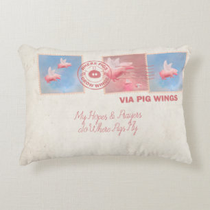 Livrer vous-même Flying Pig Coussin d'accentuation