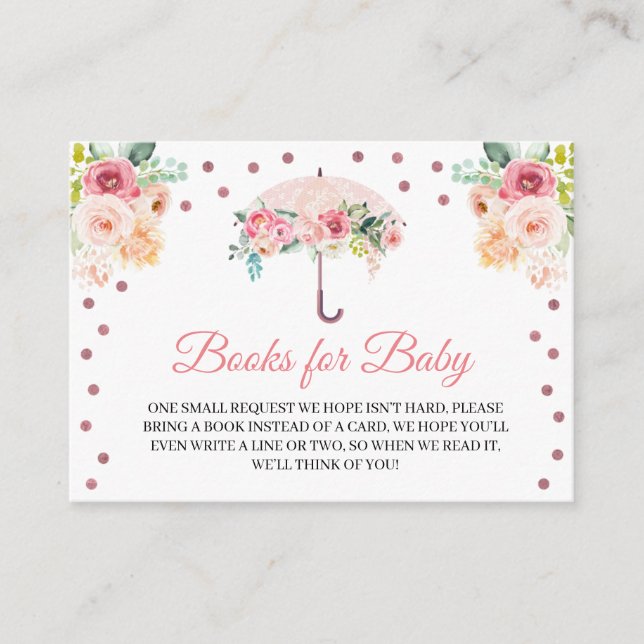 Livres à parapluies roses pour la carte de boîtier (Devant)