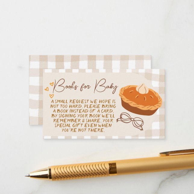 Livres à tarte pour bébé avec une petite carte d'i (Devant/Arrière en situation)