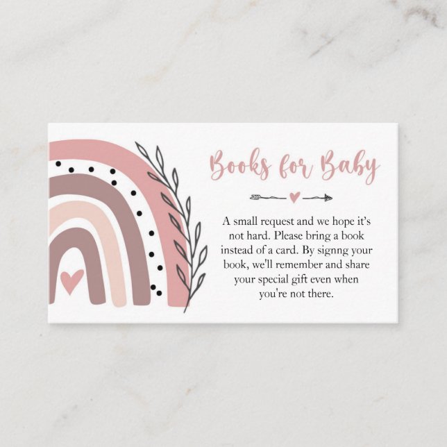 Livres Arc-en-ciel rose pour la carte d'insertion  (Devant)