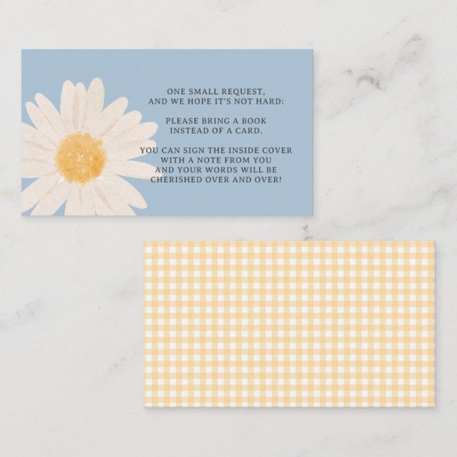 Livres Baby showers Blue Daisy Pour Cartes Bébés (Devant / Derrière)