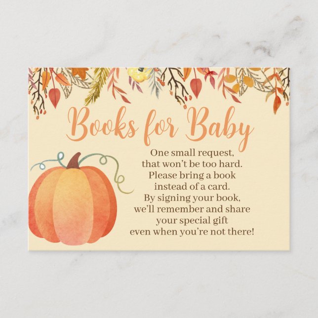 Livres Baby showers d'automne pour cartes pour béb (Devant)