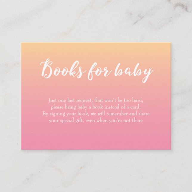 Livres baby showers pour cartes pour filles (Devant)
