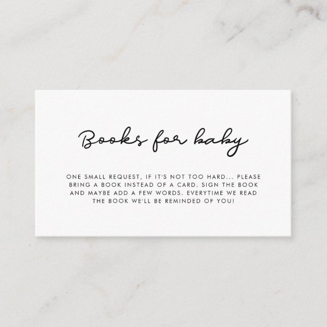 Livres Baby showers simples pour la carte de deman (Devant)