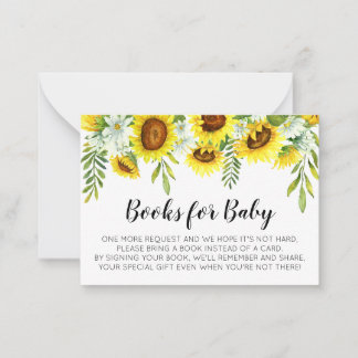 Livres Baby showers Sunflowers pour cartes pour bé