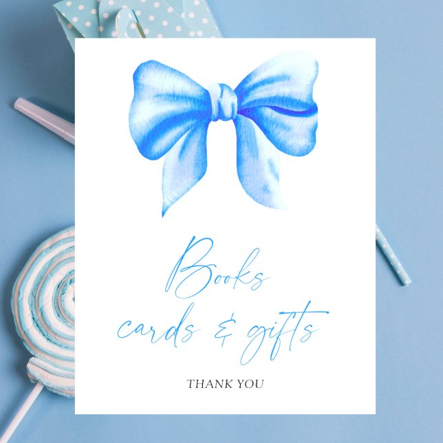 LIVRES CARTES ET CADEAUX RUBAN BLEU  Affiche (Créateur téléchargé)