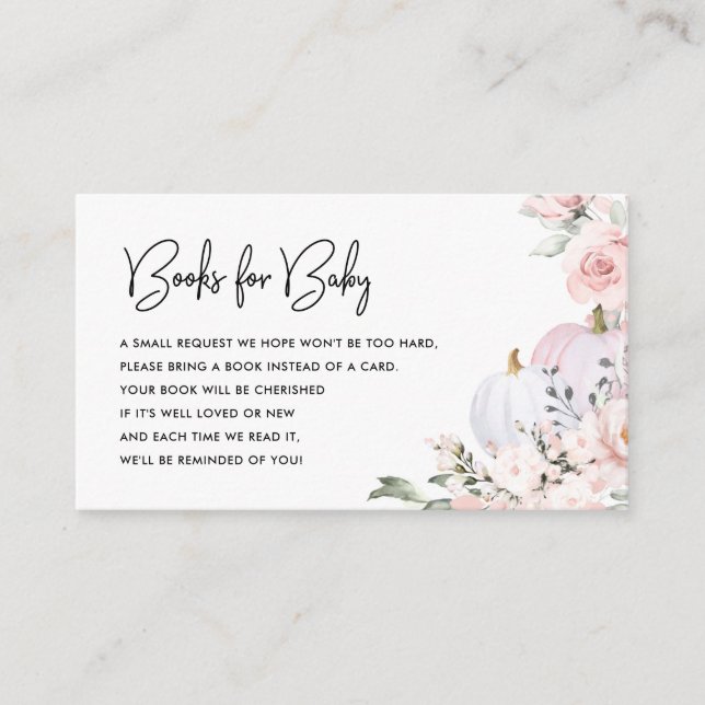 Livres Citrouilles Roses Pour Carte Boîtier Bébé (Devant)