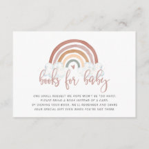 Livres de Baby shower arc-en-ciel pour carte de bo