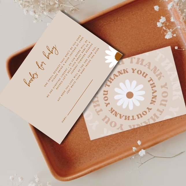 Livres de baby shower Boho rose modifiable pour bé (Créateur téléchargé)