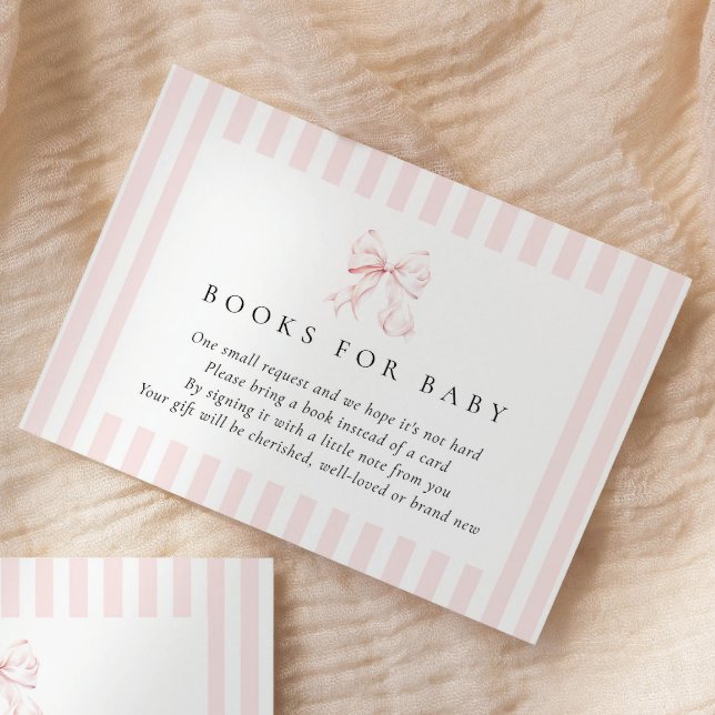 Livres de Baby shower de Bow rose pour la carte de (Créateur téléchargé)
