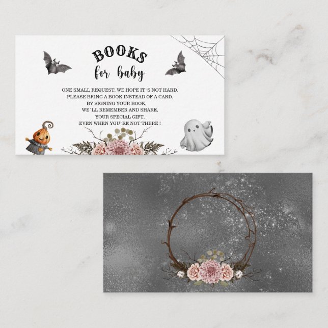 Livres de baby shower Hallowen pour carte d'encein (Devant / Derrière)