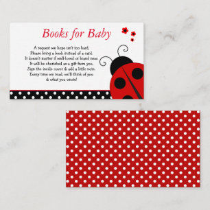 Livres de Baby shower Ladybug pour la carte de boî