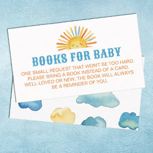 Livres de Baby shower Sunshine pour carte de boîti