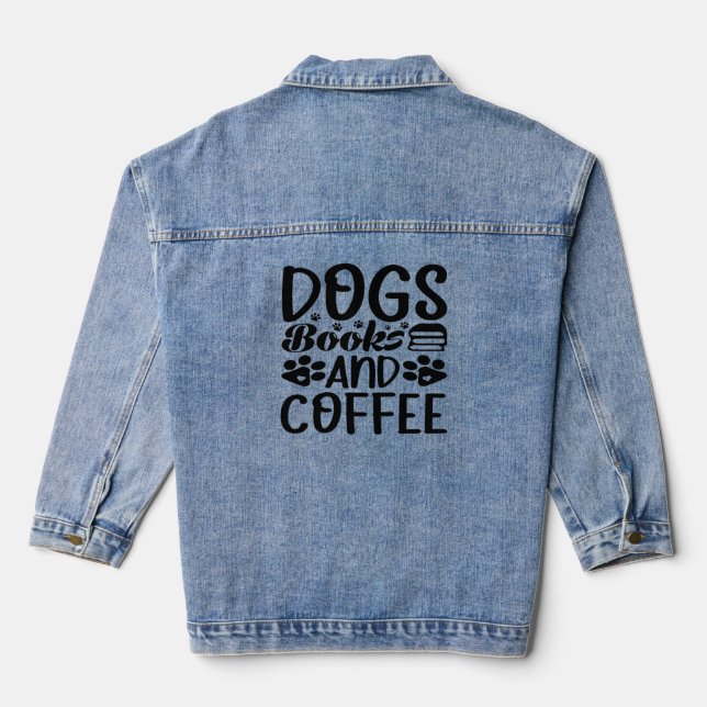 Livres de chiens et veste de denim café (Verso)