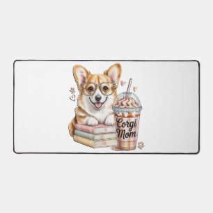 Livres de Corgis et café glacé pour chien