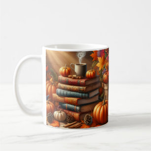 Livres de la récolte d'automne et emballage de mug