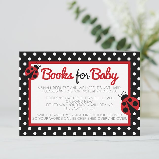 Livres de Ladybug pour Invitation de boîtier pour  (Ladybug Books for Baby Enclosure Invite Inserts)
