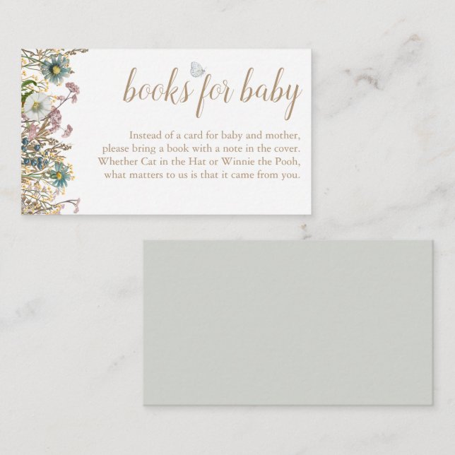 Livres de papillons Boho pour carte de boîtier béb (Devant / Derrière)