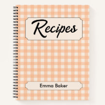 Livres de Recettes Personnalisés à Carreaux Gingha