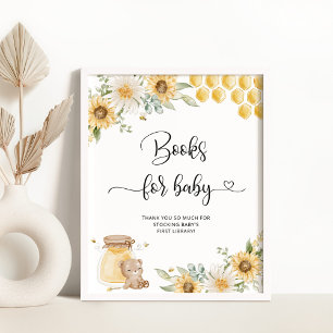 Livres de tournesol d'ours de miel pour Poster béb