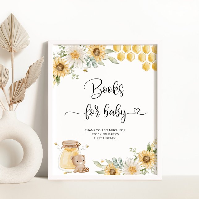 Livres de tournesol d'ours de miel pour Poster béb (Créateur téléchargé)