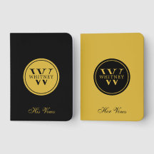 Livres de Voeux en Feuille d'Or Monogramme Luxueux